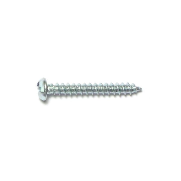 Sheet Metal Screw, #10 x 1-1/2 in, Zinc Plated Steel Pan Head Slotted Drive, 100 PK